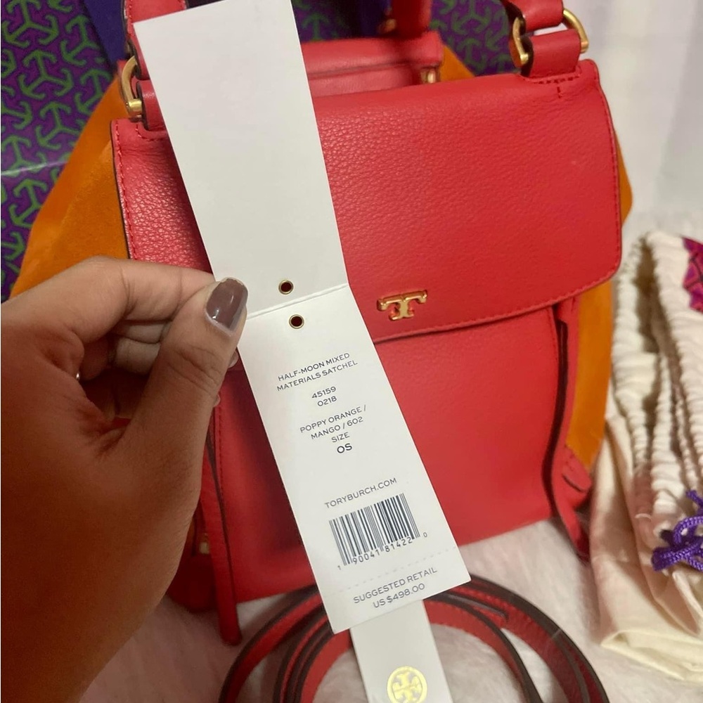 BNWT Tory Burch Half Moon Satchel with Gold Hardware